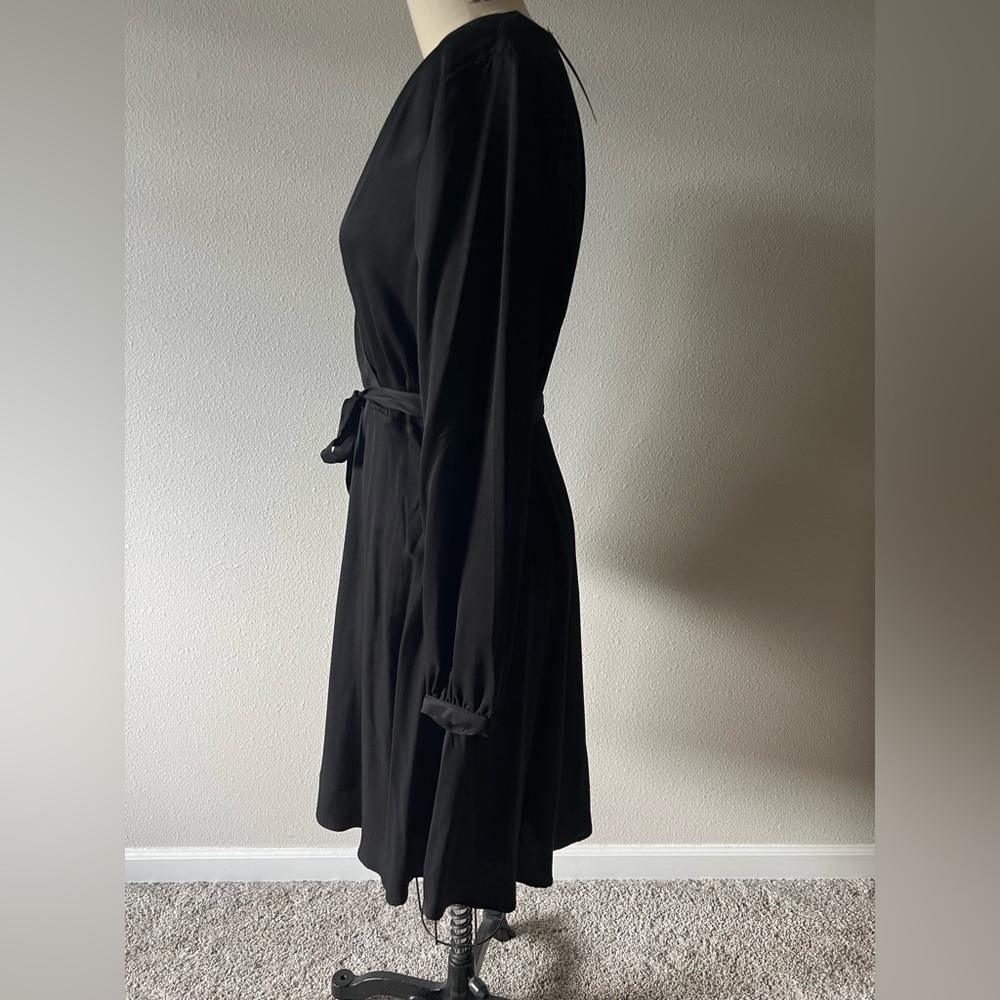 NWT Banana Republic Black Long Sleeve Wrap Dress - Picture 6 of 9